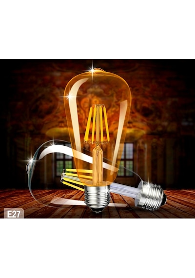 On Adet Rustik Led Ampül Dekoratif Ampül Edison Ampül