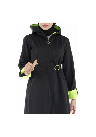 Sevitli Neon Trençkot-siyah-2448-siyah Siyah