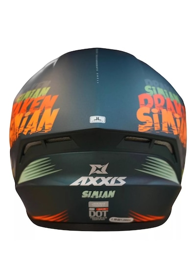 Axxis Draken-S Sımıan B4 Matt Fluor Kapalı Kask Mat Gri - Turuncu