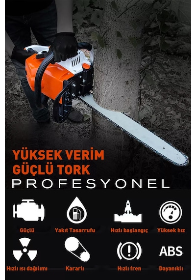 Assur ASR733-02-21 52 CC Benzinli Testere Turuncu