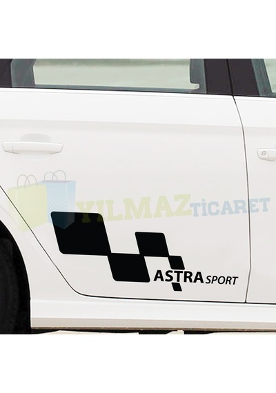 Opel Astra Sport Yan Kapı Altı Oto Sticker Etiket Yapıştırma 2 Ad