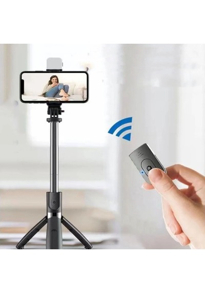 N09s Telefonlar İçin Işıklı Bluetooth Selfie Çubuğu 90 Cm-al4641