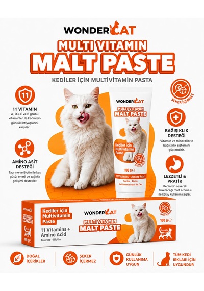 Wondercat Multivitamin Malt Kedi Macunu 100 Gr