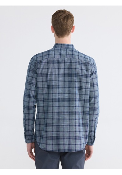 Lcwaıkıkı Classic Lacivert Regular Fit Ekose Poplin Erkek Gömlek