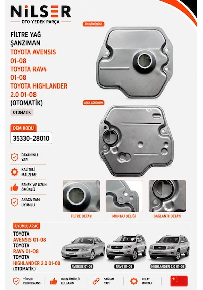 Toyota Avensis Şanzıman Yağ Filtre 2001-2008 Otomatik