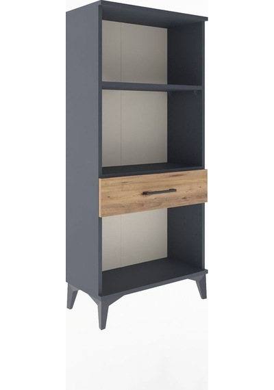 Arges Dolap 2 Raflı Tek Çekmeceli 60x30x134 Antrasit-çam Antrasit