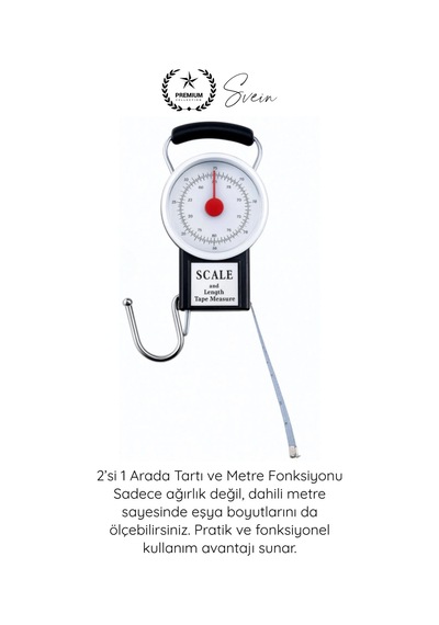 Tartı Hassas Kancalı Valiz Kantarı Pazar Tartısı 35 Kg Yaylı İbreli El Tartısı Metreli Mekanik Baga Diğer