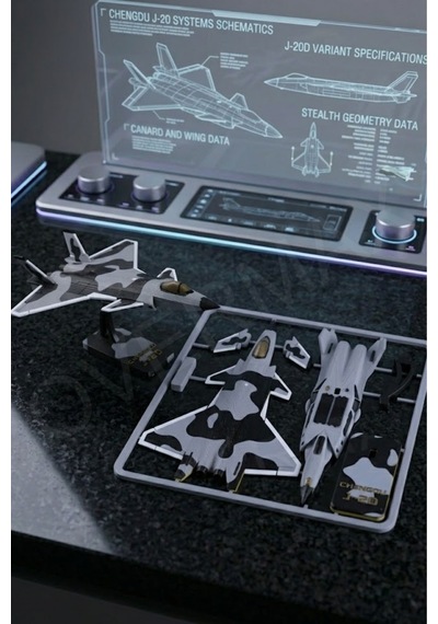 J-20 Yapboz Uçak Modeli Ve Standı Bir Arada - Evde Kurulum İçin Özel Tasarım - 857406018