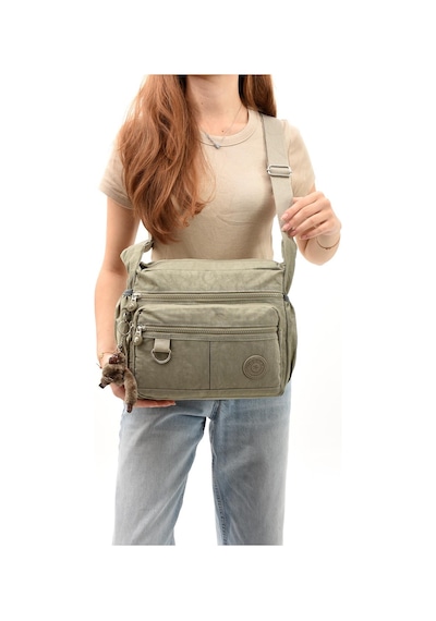 Çapraz Askılı Ultra Hafif Çok Cepli Bayan Omuz Çantası Vizon Model: 571-6d - Vizon