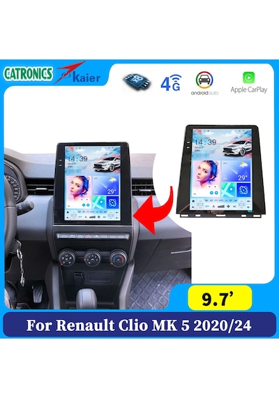 Renault Clıo 5 Low 2020-2021 Uyumlu Multimedya Navigasyon Usb Kamera Carplayer 4 Ram