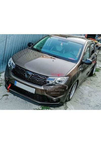 Dacia Sandero Mk2 Mk2.5 2009-2020 Uyumlu Üniversal Astra H Lip Esnek Ön Lip 2 Parça Tampon Altı Dil Karlık Ön Ek 00 Şüscaroto Aksesuar