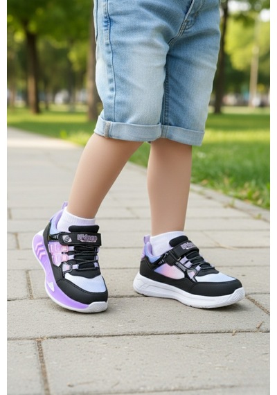 Muggo Zuzu Cırtlı Ve Bağcıklı Günlük Çocuk Sneaker Spor Ayakkabı Lila