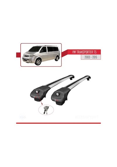 Volkswagen T5 2003-2015 Arası İle Uyumlu Ace-1 Ara Atkı Tavan Barı Gri