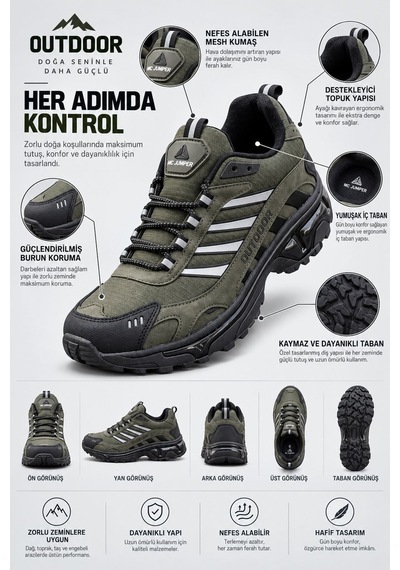 Big King Volt Erkek Spor Outdoor Trekking Ayakkabı Siyah