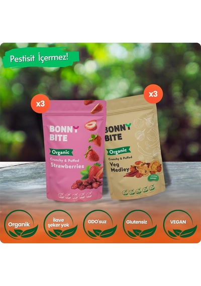 Organik Çıtır Çilek & Çıtır Sebze Kapya Biber, Cherry Domates, Soğan 6'lı Paketi Diğer