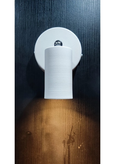 Mylights Beyaz Kasa Gümüş Mafsal Led Aplik Hareketli Spot Armatü Beyaz