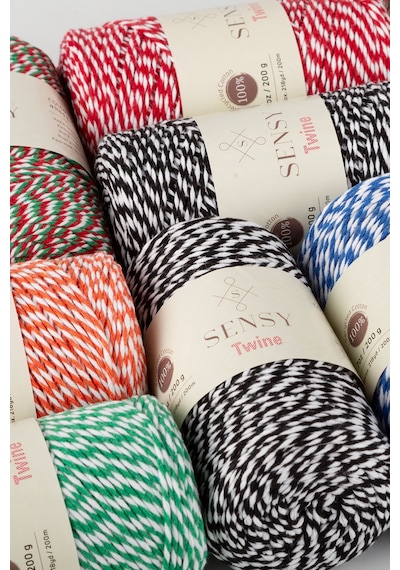 Sensy Premium 200 Metre 200 G Siyah Beyaz Paket Ip Hediye Paketleme Ipi Marteniçka Ipi Twine Baker