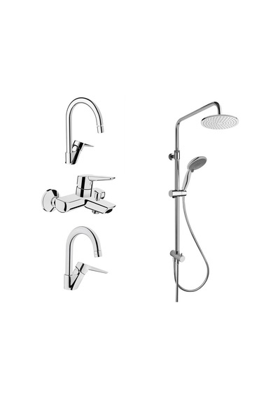 Artema Solid S Batarya Seti + System Rain Tepe Ls25 Duş Seti Krom
