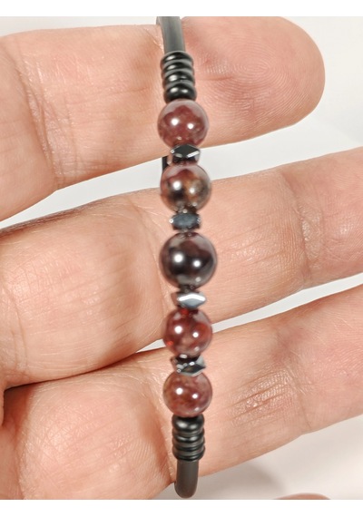 Garnet Lal Taşlı Yaylı Bileklik Güç, Denge Ve Yaşam Enerjisi Çok Renkli