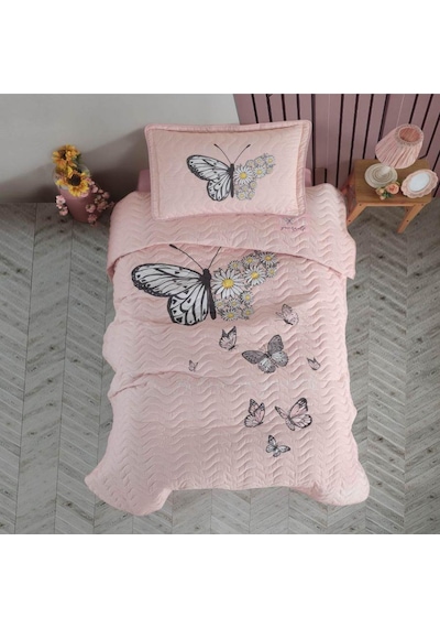 Clasy Ranforce Yatak Örtüsü Tek Kişilik Daisy Love V2 Somon