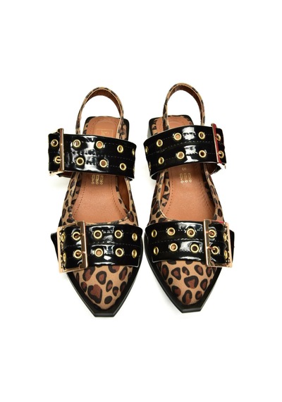 Fox Shoes U518600102 Leopar Alçak Topuklu Kadın Ayakkabı Taba - Kahverengi