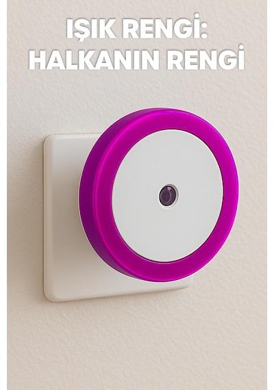 Yuvarlak Otomatik Gece Lambası Işığa Duyarlı Karanlık Ldr Sensörlü Koridor Pembe Gc01 Pembe