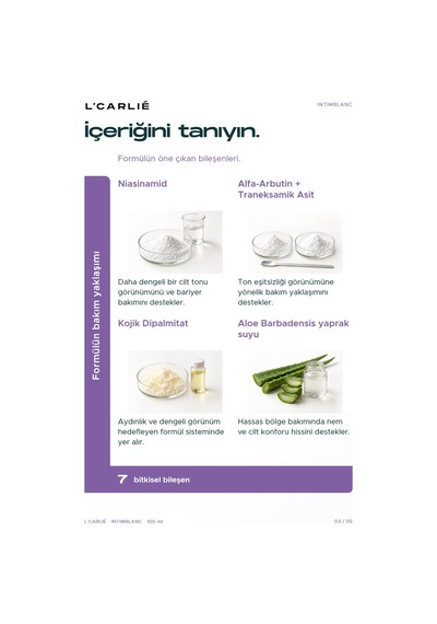 L'carlıe Intimblanc Hassas Bölge Ton Görünümü Bakım Kremi 100 Ml