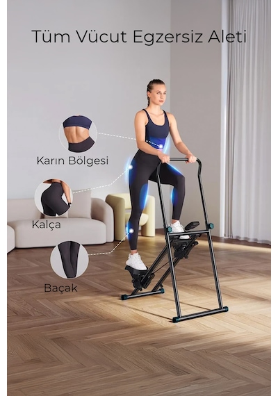 Robo Katlanabilir Dikey Tırmanma Egzersiz Aleti Yeni Versiyon Siyah