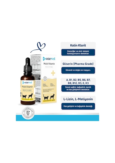 Onevet Multi Vitamin Damla 50 Ml Kedi ve Köpekler İçin Günlük Vitamin Desteği