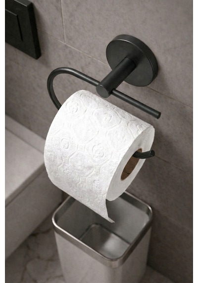 Buççin Online Mağaza Yapışkanlı Tuvalet Kağıtlığı Wc Kağıtlık Tuvalet Kağıdı Askısı Siyah Paslanmaz Çelik Siyah Çok Renkli