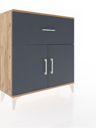 Arges Şifonyer Tek Raflı Tek Çekmeceli 2 Kapaklı 88x30x96 Çam... Çam