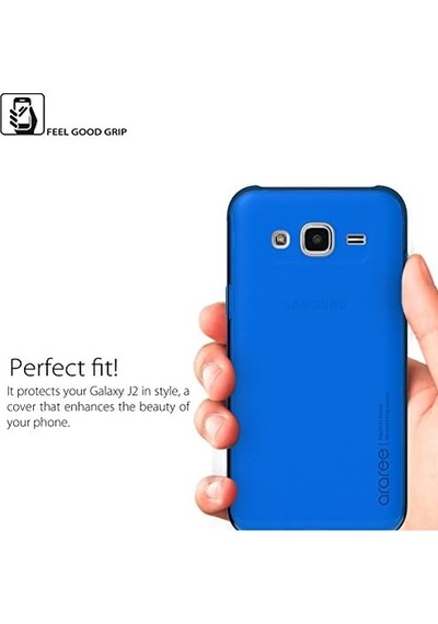 Araree İçin Ultra İnce İnce Şeffaf Yumuşak Tpu Fall Cilt Cover Samsung Uyumlu Galaxy J2 Fall, 2015 Mavi J Cover
