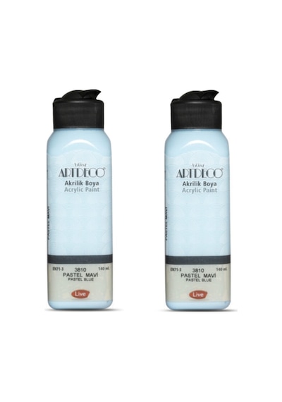 2 Li Akrilik Boya 140 Ml Renk Seçmeli Canlı Ve Pastel 3810 - Pastel Mavi