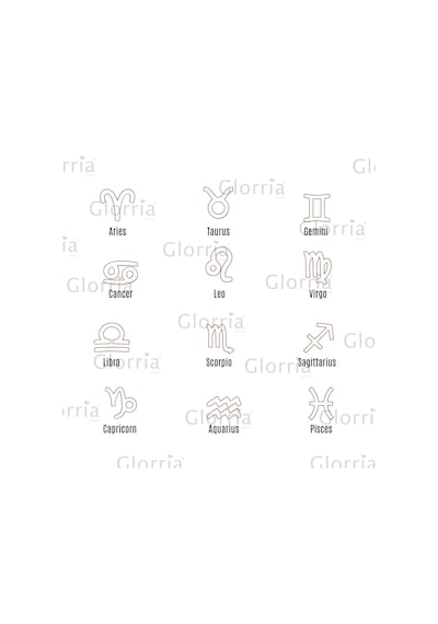 Glorria Kişiye Özel Burç Gümüş Yüzük Gümüş