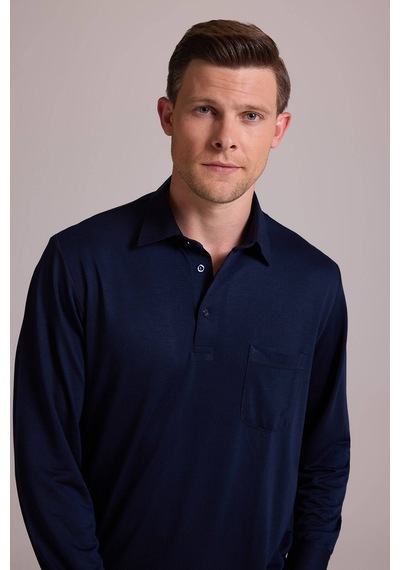 Ysf Erkek Lacivert Polo Yaka Sweatshirt