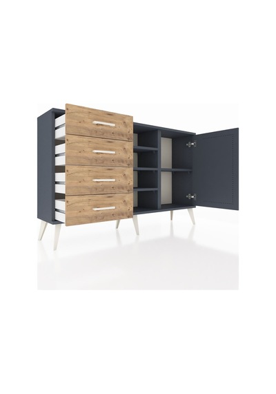 Arges Konsol 4 Raflı 4 Çekmeceli Tek Kapaklı 132x30x83 Antrasit-antrasit/çam Antrasit/çam Arges Konsol 4 Raflı 4 Çekmeceli Tek Kapaklı 132x30x83 Antrasit-antrasit/çam Antrasit/çam
