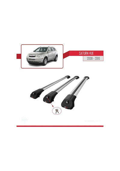 Saturn Vue Opel Antara 2008-2010 Arası İle Uyumlu Ace-1 Ara Atkı Tavan Barı Gri 3 Adet Bar