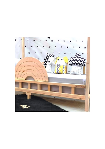 Markaawm Markaawm Çatılı Montessori Yatak 90X190 Doğal Çam Çocuk Karyola Akçaağaç
