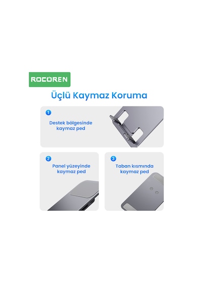 Rocoren 360 Döner Mekanizmalı Katlanabilir Alüminyum Telefon Standı