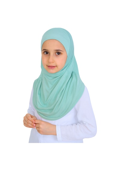 Modish Group Kız Çocuk Hazır Başörtüsü Pratik Penye Şal Tesettür Giyim Açık Yeşil