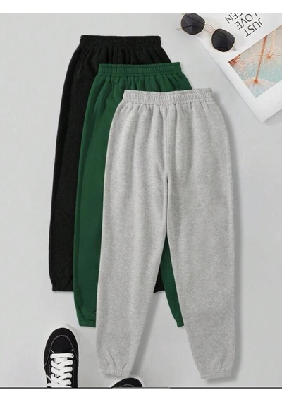 East Hampton Baskılı 3lü Kombin Jogger Eşofman Altı - Oversize Unisex Gri