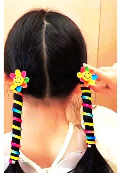 Kız Çocuk Spiral Burgulu Toka Gül Çiçek Trend Makarna Toka 2 Adet