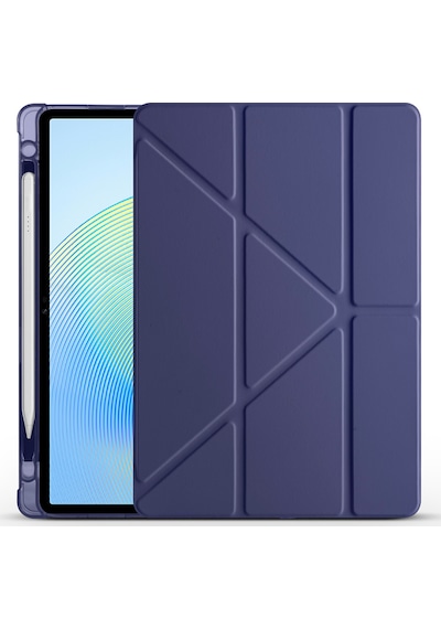 Honor Pad X8a X8b Uyumlu Tri Folding Kalem Bölmeli Standlı Tablet Kılıf Kapaklı Kılıf