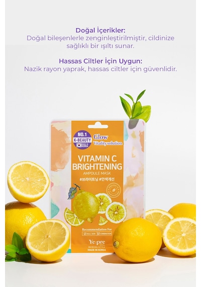 Ye:pre Vitamin C Brightening Ampoule Kore Yüz Maskesi 23 ML