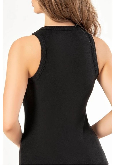 Erdem 2107 Weweus Viskon Karkorse Halter Yaka Atlet Siyah