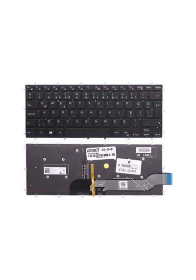 Dell Uyumlu Inspiron 15-5000, 14-7000 Serisi Notebook Klavye Işıklı (Siyah TR) (Pars Power) Siyah Işıklı - Büyük Enter 873156
