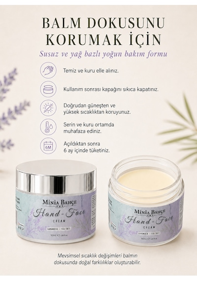 Minia Bahçe Lavanta & Çay Ağacı El ve Yüz Kremi 50 ML