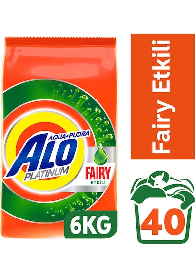 Alo Platinum Toz Çamaşır Deterjanı Fairy Etkili 40 Yıkama 6 KG