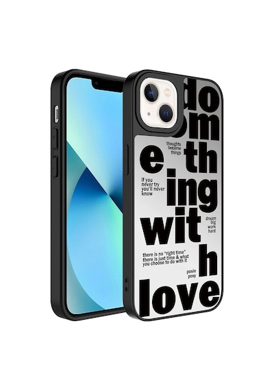 Apple Uyumlu  iPhone 13 Kılıf Aynalı Desenli Kamera Korumalı Parlak Zore Mirror Kılıf