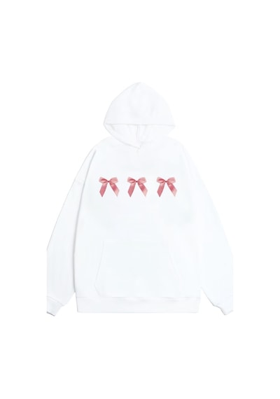 Y2k Vintage Pembe Kurdele Tasarım Sweatshirt 001